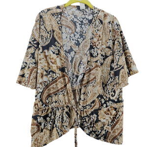 Jonden Womens Kimono Multi-Color Size XL Polyester Blend Tie Close Stretch